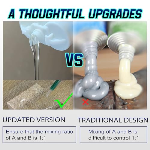 Epoxy Glue, Clear Epoxy Glue, Metal to Metal Glue, Metal Filler Putty, Liquid Welding, Adhesives,Metal Glue Heavy Duty Waterproof, for Plastic and Metal, Ceramics, Aluminum, Wood, Jewelry, Crafts