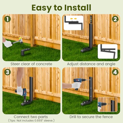 Housolution Fence Post Repair Kit,Separated Fence Post Anchor,1 Pack - size: 1 Pack