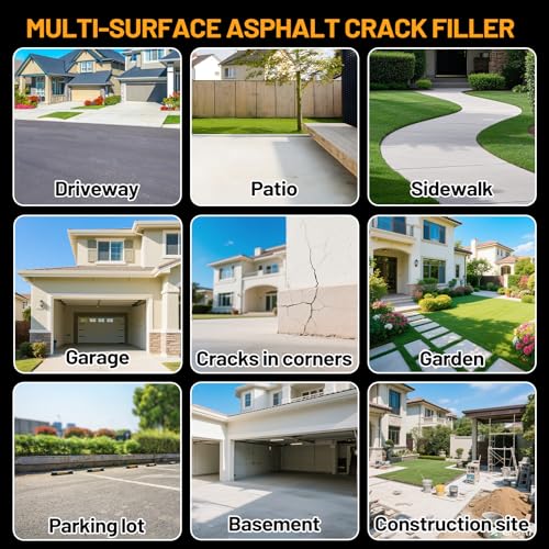 Asphalt Crack Filler, 1.5LB Waterproof Self Leveling Driveway Crack Filler - size: 24.7oz