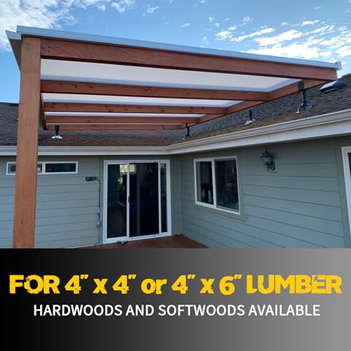 Roof Riser Bracket Kit,Adjustable Angle Roof Riser for 4 x 4(Actual:3.5" x 3.5") Lumber,Heavy Duty Steel Roof Riser Beam Bracket for Outdoor Pergola,Porch,Log Cabin with Screws - 1Pack - size: 4in-1Pack