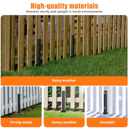 8 Pcs Fence Post Repair Kit, 4×4/6x6 Fence Post Support, Heavy Duty Post Anchor Ground Spike for Fixing Tilted or Broken Wooden Fencing Posts - size: 8 PCS