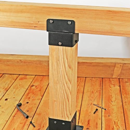 4x4 Post Anchor Connector (2 Pack), Stainless Steel Tie Bracket for 4x4 and 4x6 Wood Posts, Supporting Wood Beams - size: 4×4 - 4×6