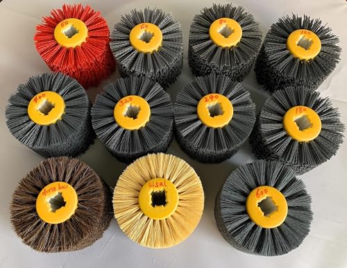 Professional Abrasive Nylon Drawing Wheel Drum Burnishing Brush – Ideal for Wooden Polishing | Durable 60 Grit Black | 1 Pack - size: 60 Grit, Black