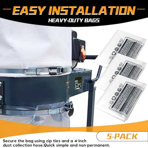70002 Clear Plastic Dust Collection Bags, 20-Inch x 43-Inch, 5 PCS - style: 5PCS