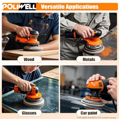 POLIWELL 6 Inch Sanding Discs 20 Pack 1000 Grit Silicon Carbide - style: 1000 Grit
