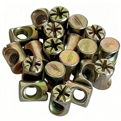 NACX M6 x 13mm Cross Barrel Nuts Cross Dowel Slotted Nuts, 20Pcs