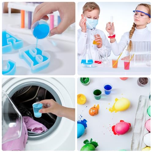 Gartful Resin Mixing Cups and Sticks, 110 Packs Epoxy Measuring Cups Kit - 60PCS 100ml Disposable Graduated Cups, 50PCS Pointed Stir Sticks for Mixing Paint, Stain, Epoxy, Resin - color: Clear cups+point stick, size: 50ml