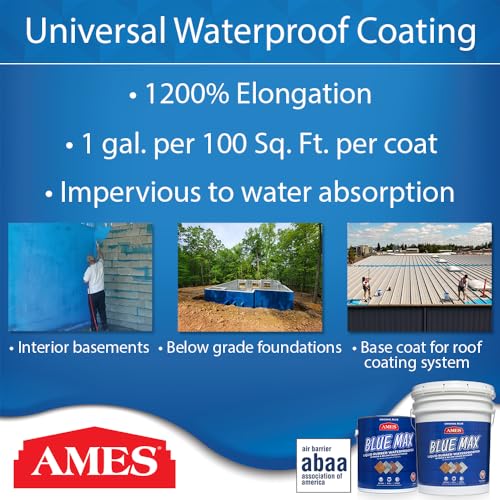 Ames Blue Max Liquid Rubber Waterproofer, 1 Gallon, Blue - color: Blue, size: 1 Gallon