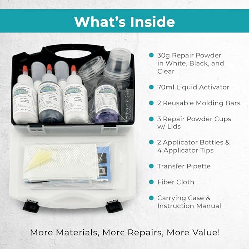 Plastex Plastic and Fiberglass Repair - Easily fix, Recreate Broken Plastic, Fiberglass Wood & More! Plastex Master Tech Kit - color: Master Kit (Black/White/Clear), size: 30 grams