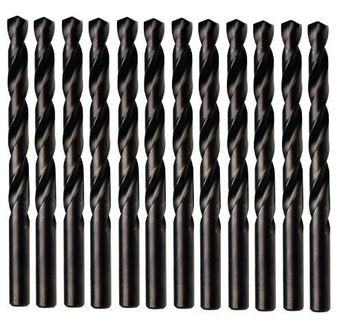 Irwin Tools 63516 1/4-Inch Black Oxide 135-Degree Jobber Length, Pack of 12 - size: 1/4 in, style: 12pc