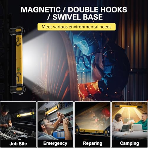 ERAY Magnetic Work Light Bar, 6000mAh /3000LM Rechargeable Under Hood Light - color: Yellow