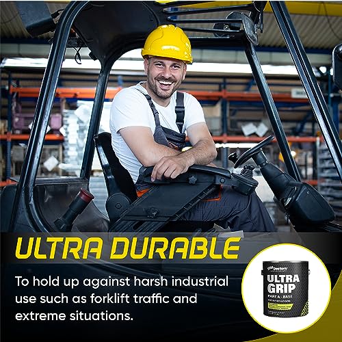 Ultra Grip Extra High Traction (Low Temp, Black) Non-Skid Paint for Industrial Surfaces, Gallon, Two-Part Epoxy - color: Black, style: Low Temp