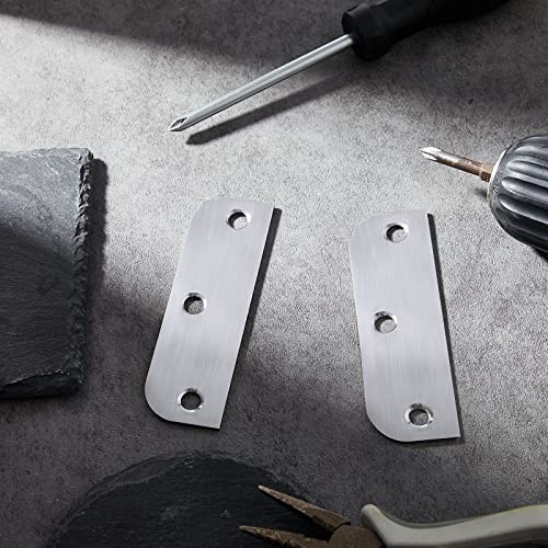 Lounsweer 6 Pcs Hinge Filler Plate 3.5''with5/8'' Door Edge Filler, Silver - color: Silver