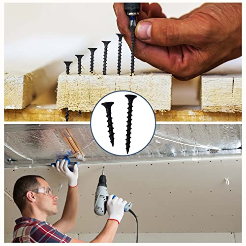 JEGONFRI 70PCS #8 × 3" Coarse Thread Black Drywall Screws, Wood Screws - size: #8 × 3"