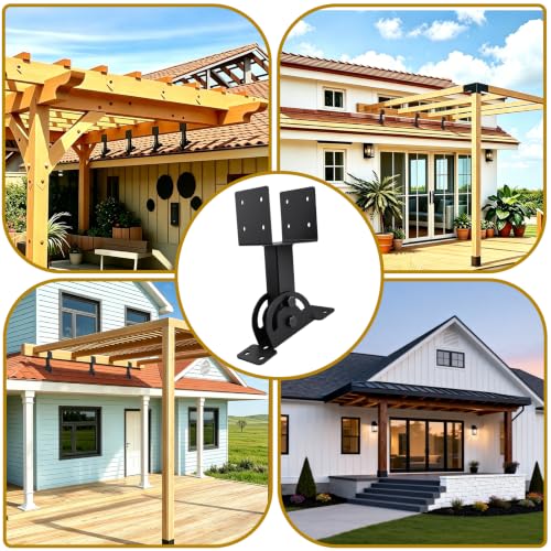 3 Pcs 4x4 Pergola Roof Riser Bracket Kit Heavy Duty Adjustable - size: 4x4-3