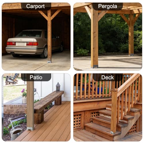 10 Pack 6x6 Post Base for Concrete, Post Anchor Base, Silver - size: 10 Pack Silver