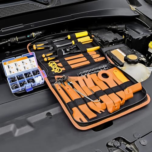 GOOACC 88Pcs Trim Removal Tool Auto Push Pin Bumper Retainer Clip Set - color: 88Pcs Clips Removal Kit Yellow
