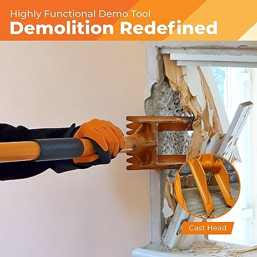 48" Versatile Demo Bar – Heavy-Duty Demolition Pry Bar for Walls, Ceilings, Floors, Framing, Trim & Remodeling - size: 48" Round
