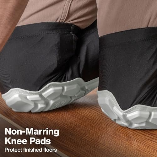 KLEIN TOOLS 60511NM Non-Marring Knee Pads for Work, Heavy-Duty Padded Knee Sleeves, Breathable Mesh Back, Elastic Cuff with Slip-Resistant Silicone, M/L - size: L/XL