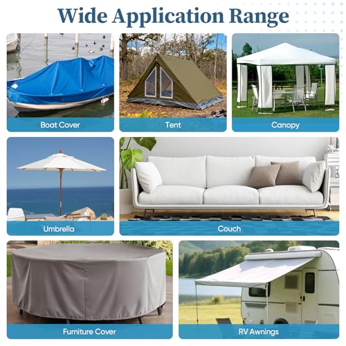 Canvas Repair Patch,Waterproof Self Adhesive Fabric Patch for Tent,Boat Cover,Canopy,Umbrella,Furniture Cover,Awning,Luggage,Couch.(8.3″ x 11″-Dark Blue) - color: Deep blue