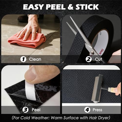 S&X Anti Slip Tape 18in x 33ft Grip Tape for Stairs & Ramps, Patterned - size: 18" x 33 FT