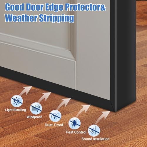 Rubber Edge Trim, 1-1/2 inches Self-Adhesive U Channel Edge Protector for Woods, Flexible U Shaped Peel and Stick Edge Banding, Edge Guard, Fit 1.5"(38mm), 10Ft, Black - size: Fit 1-1/2"- L10'