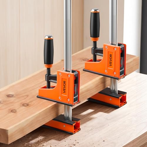 VEVOR Bar Clamps for Woodworking, 4-Pack, 36" Opening F Clamps, 1500 lbs Load Limit, Clamp/Spreader 2 Modes, Soft Rubber Pads, Ergonomic Handle, Carbon Steel Bar, for Wood Working and Metal Working - size: 36"(4 Pack), style: Heavy-Duty