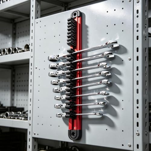 Gunpla Magnetic Screwdriver Organizer and Wrench Organizer, 36-Slot Screwdriver and Wrench Holder Aluminum Rail Tool Organizer, Tool Holder, Toolbox Organization, 3PCS