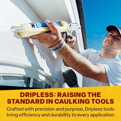 CAULK GUN Dripless Consumer Grade Smooth Round Rod Caulk Gun C150 | Dripless Metal Caulking Gun for 10oz Sealant and Adhesive Silicone Cartridges or Tubes | 5:1 Thrust Ratio CAULK GUN ECON 5:1 10OZ - size: Consumer