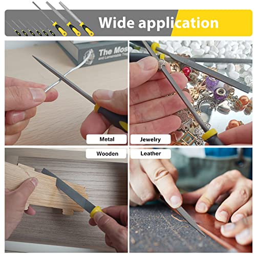 Steel File, Metal File, Half-Round/Round Files and 6 Pcs Needle Files - color: Black-10pcs