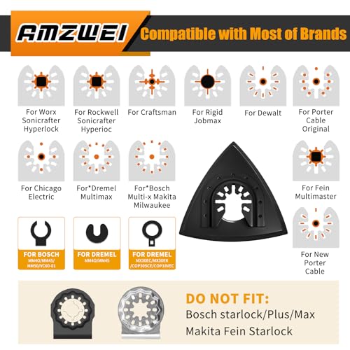 AMZWEI Upgraded 206CS Zirconia Oscillating Tool Sanding Kit - size: 206PCS