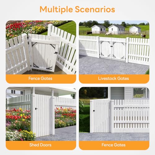 DIYHD Heavy Duty Anti-Sag Gate Kit with Left-Opening Latch for 2x4 Lumber - size: Kit + Left Open Latch