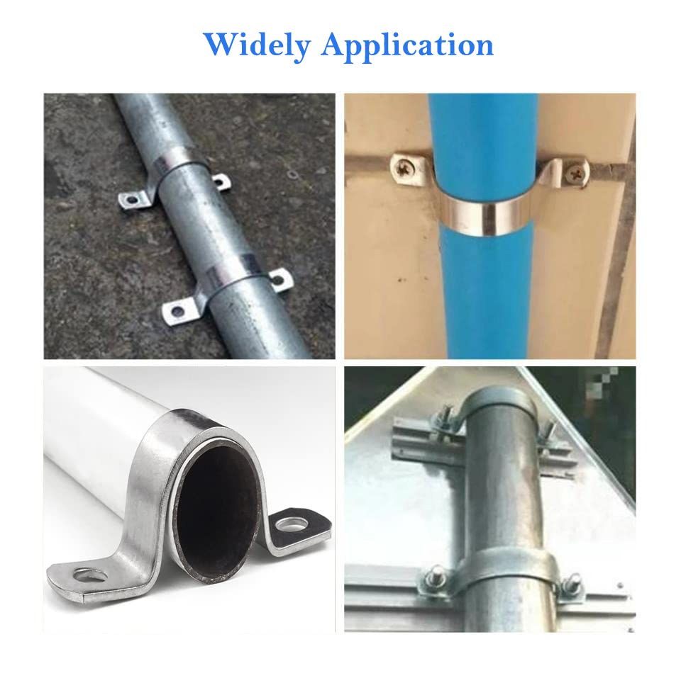 AKIHISA 1 Inch Heavy Duty 2 Hole U-Tube Strap Clamp,10 Pcs Stainless Steel-304 Rigid U-Bracket Pipe Strap Clamp,Wire Pipe Clip Fastener(ID 25mm) - size: 0.98in/25mm 10Pack