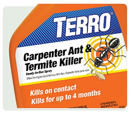 TERRO Ready to Use Carpenter Ant & Termite Killer - Indoor Carpenter Ant Killer, Termite Killer Spray - Do It Yourself Termite Treatment - T1100-6, 32 oz spray bottle