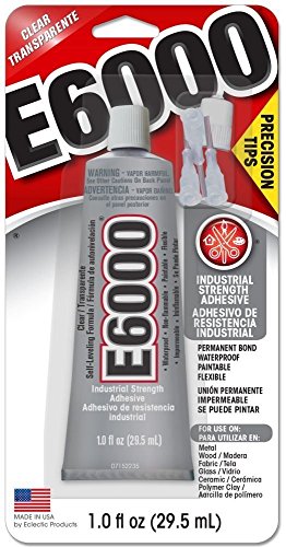 Glue W/Tips E6000 1oz,Clear,2 Pack - size: 2 Pack