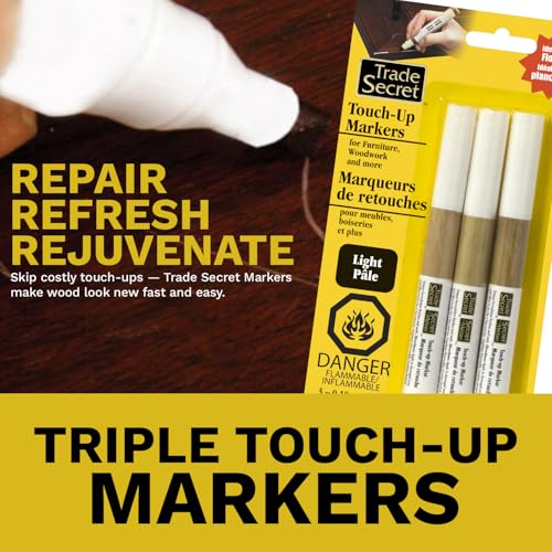 Trade Secret Light Wood Touch Up Markers, 3-Shade Stain Pen Set, Tan Tones - color: Light Tones
