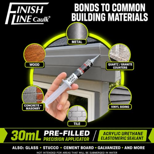 30mL Pre-Filled Precision Caulk Applicator Gray 5-Pack - color: Aluminum Gray