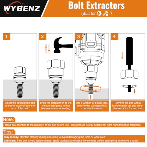 15PCS Bolt Extractor Set, 3/8" Drive Impact Bolt Lug Nut Remover Socket Kit - size: 15PCS
