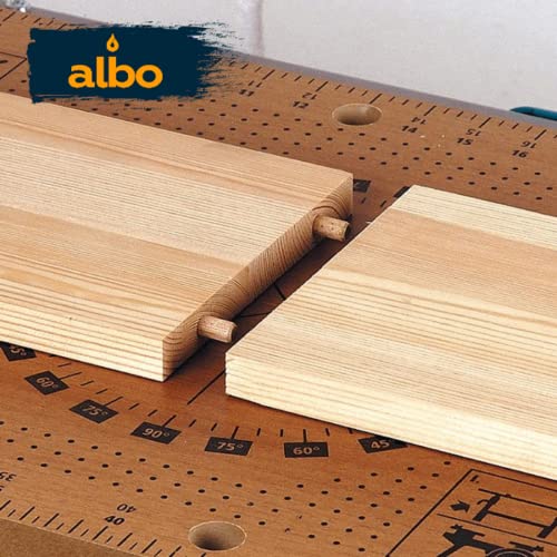 ALBO 150 Pcs. Fluted Wood Dowel Pins for Woodworking, 3/8 x 1-1/2 Inch - size: 3/8"- 150 Psc