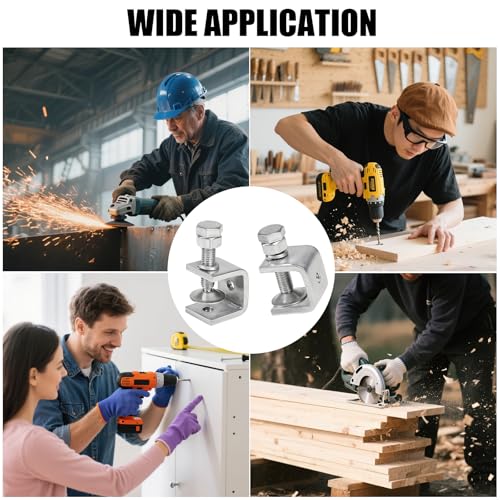 304 Stainless Steel C Clamps Mini 0.8 Inch for Mounting, Heavy Duty Metal U Clamps for Metal Working, Small Desk Clamp with Stable Wide Jaw Opening & Protective Pads/I-Beam Design(6Pcs) - size: 0.8 Inch-6pcs(21mm)