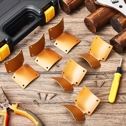 20 Pcs Round Post Fence Brackets Metal L for Wood Fence Post Repair Round Rail Angle Brackets with 0.8 Inch Screws for Wooden Frame Bed Furniture Hardware, 2 x 2 Inch - color: Brown