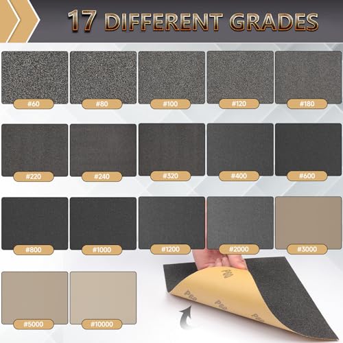 6-Sheet Premium 5000 Grit Wet Dry Sandpaper, 9 x 11 Inch - style: 5000Grit