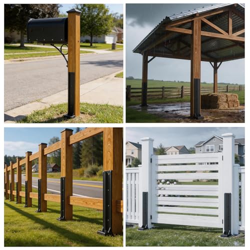2Pcs Fence Post Repair Kit, Quick Fix Broken/Tilted Wooden Fences