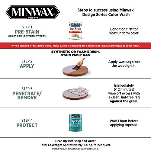 Minwax Color Wash Stain, Barnwood Brown, 1 qt | Semi-Transparent | Pack of 3 | Transparent Layering - color: Barnwood Brown, size: 1 Quart (Pack of 3)