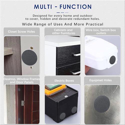 300 PCS 5 Sizes Nylon Plastic Hole Plugs, Black Screw Covers Caps - size: 5 Sizes, Black((3/16“-1/2”, 300 PCS)