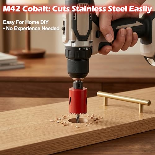 2-3/8"(60MM) Bi-Metal M42 Hole Saw with 8% Cobalt– Deep Cut 2" Depth HSS Hole Cutter for Wood, Plastic, Drywall, Metal Sheet & Hardened Stainless Steel(Without Arbor) - size: M42 2-3/8 in Hole Saw