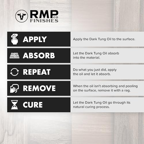 RMP Finishes Dark Tung Oil for Wood Finishing, Cutting Boards, Outdoor Furniture, Butcher Blocks, Wooden Flooring, Food Grade, Waterproof, 1 Gallon - size: 128 Fl Oz (Pack of 1)