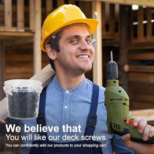 Wood Screws #8 x 2’’, T25 Star Torx Drive Flat Head Deck Screws, Black, 127Pcs (1lb) - color: Black, size: 8X2’’