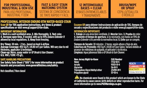 General Finishes Enduro RTM Water Based Wood Stain, 1 Gallon, Tint Base Clear - color: Tint Base Clear, size: 1 Gallon