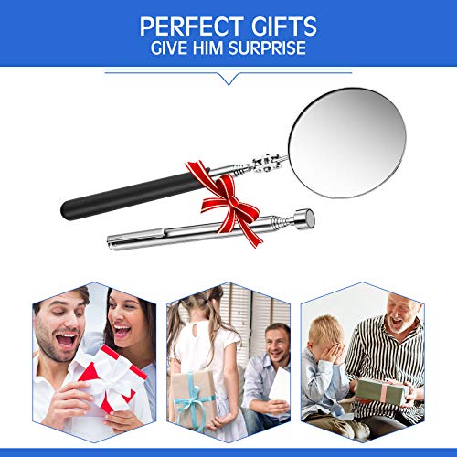 Honoson 2 Pcs Telescoping Inspection Mirror Set 3 Lb Magnetic Stick Gadget